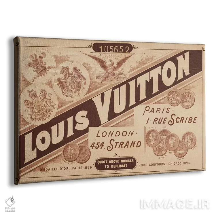 تابلو دکوراتیو تبلیغ قدیمی لویی ویتون ۲ اثر فایو بای فایو کالکتیو - نمای پرسپکتیو محصول