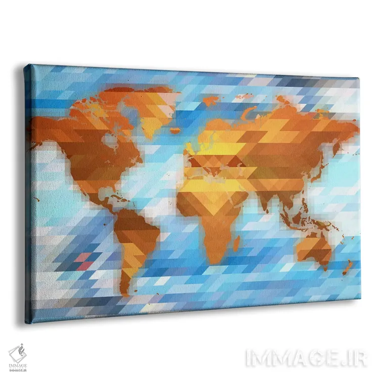تابلو انتزاعی نقشه چندضلعی زمین اثر فایو بای فایو کالکتیو - نمای پرسپکتیو محصول