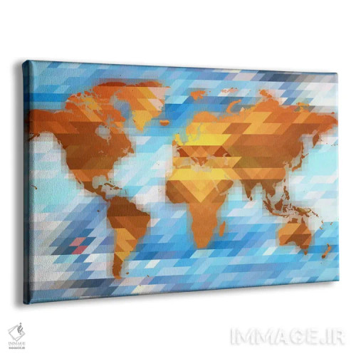 تابلو انتزاعی نقشه چندضلعی زمین اثر فایو بای فایو کالکتیو - نمای پرسپکتیو محصول