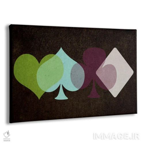 تابلو دکوراتیو خال های کارت روی هم افتاده اثر فایو بای فایو کالکتیو - نمای پرسپکتیو محصول