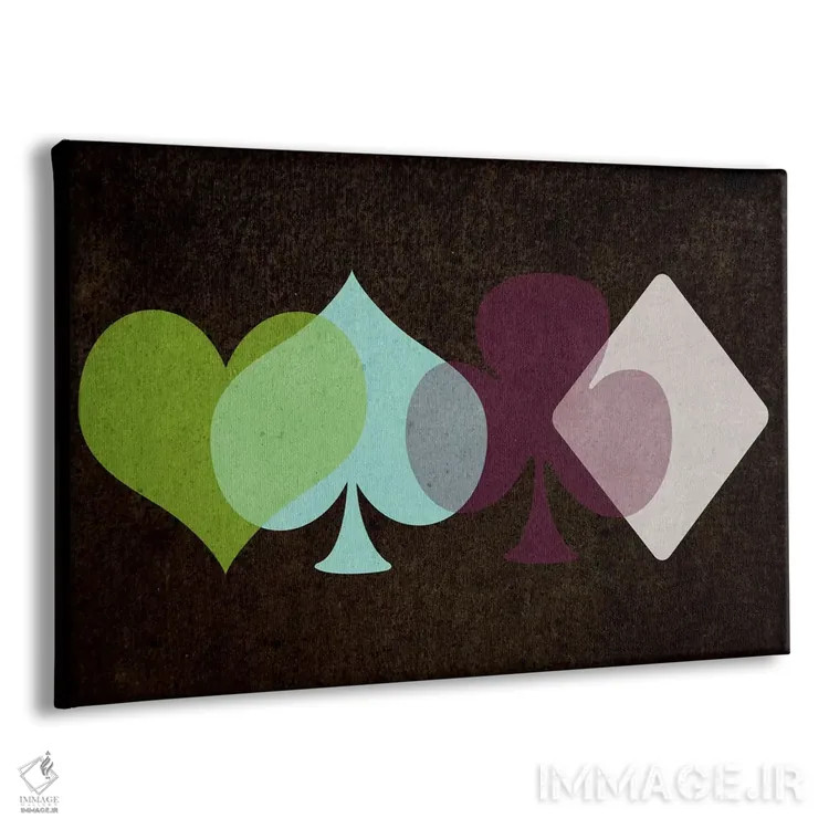 تابلو دکوراتیو خال های کارت روی هم افتاده اثر فایو بای فایو کالکتیو - نمای پرسپکتیو محصول