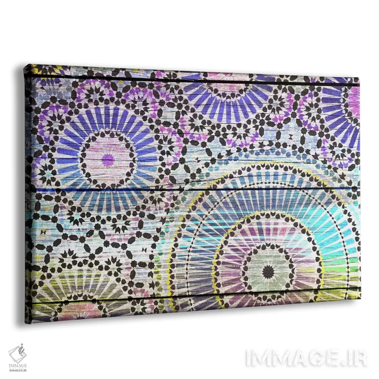 تابلو دکوراتیو طرح چوبی هندی اثر فایو بای فایو کالکتیو - نمای پرسپکتیو محصول