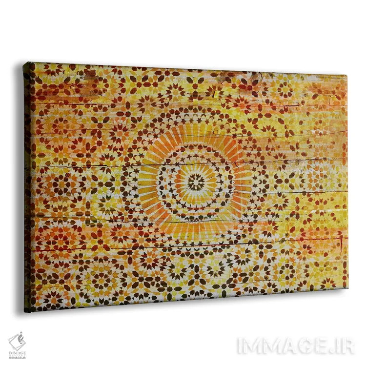 تابلو دکوراتیو طرح چوبی هندی ۲ اثر فایو بای فایو کالکتیو - نمای پرسپکتیو محصول