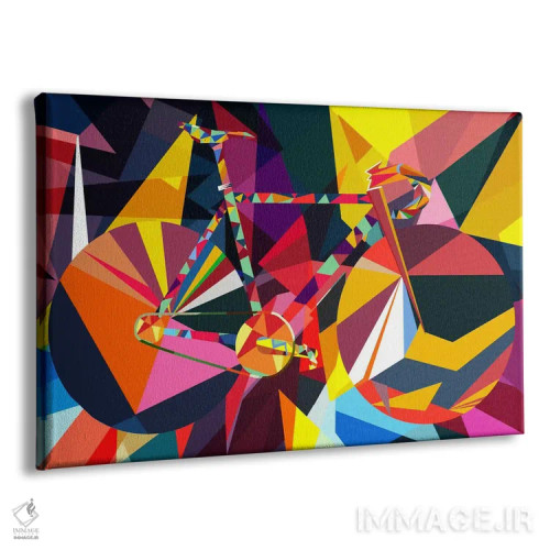 تابلو دکوراتیو دوچرخه فیکسی با طرح چندضلعی اثر فایو بای فایو کالکتیو - نمای پرسپکتیو محصول