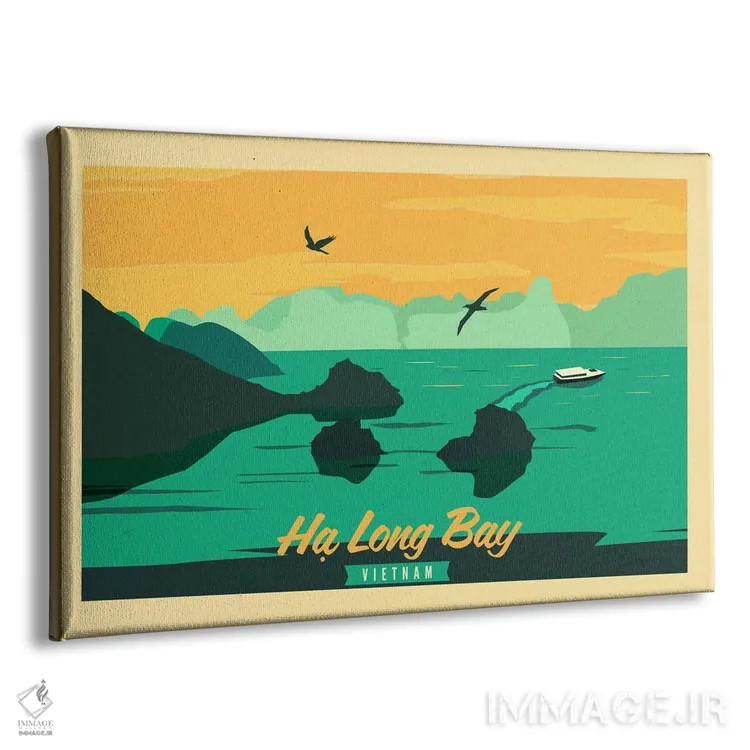 تابلو دکوراتیو Vietnam Vintage Travel Poster,پوستر سفر قدیمی خلی… اثر فایو بای فایو کالکتیو - نمای پرسپکتیو محصول