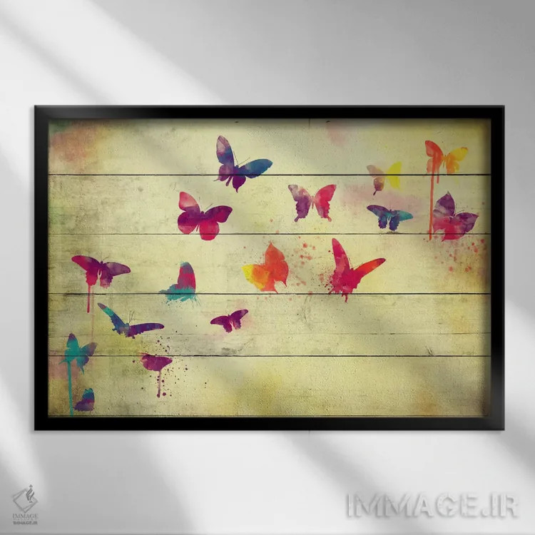 تابلو دکوراتیو بال بزن و برو اثر فایو بای فایو کالکتیو - نمای قابدار مشکی