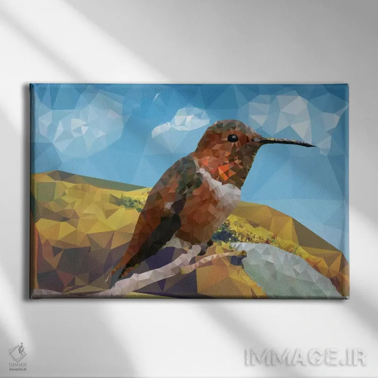 تابلو دکوراتیو پریزم پرنده اثر فایو بای فایو کالکتیو - نمای روبهرو روی دیوار