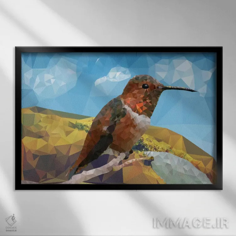 تابلو دکوراتیو پریزم پرنده اثر فایو بای فایو کالکتیو - نمای قابدار مشکی