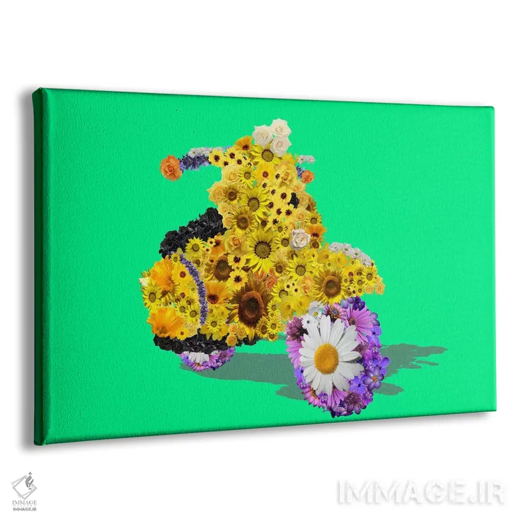 تابلو دکوراتیو وسپا با گل اثر فایو بای فایو کالکتیو - نمای پرسپکتیو محصول