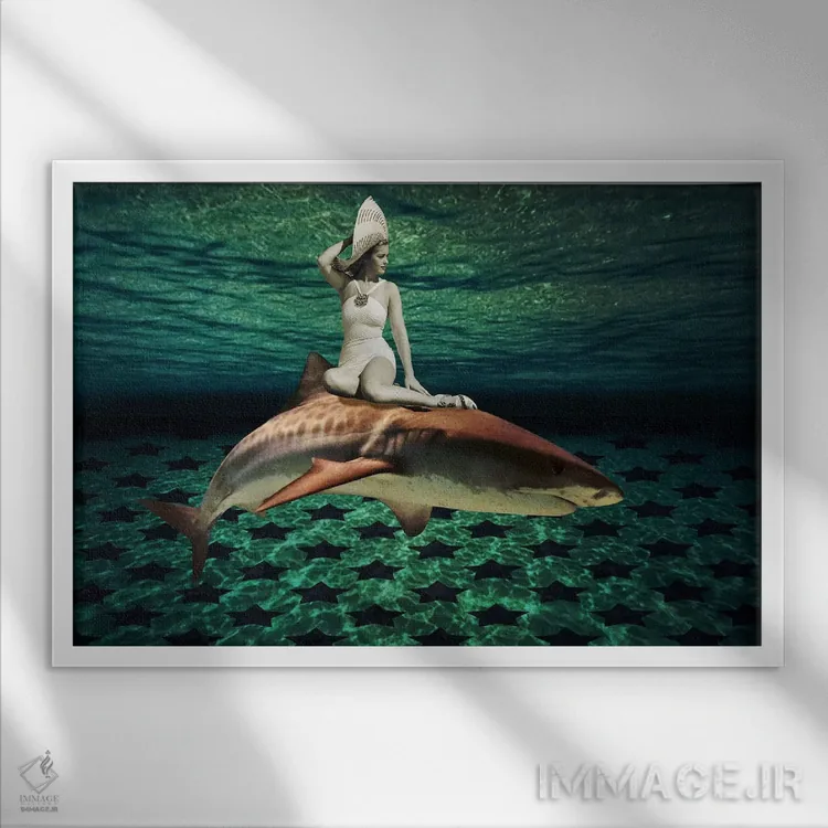 تابلو دکوراتیو ملکه مراسم زیبایی اثر فایو بای فایو کالکتیو - نمای قابدار سفید