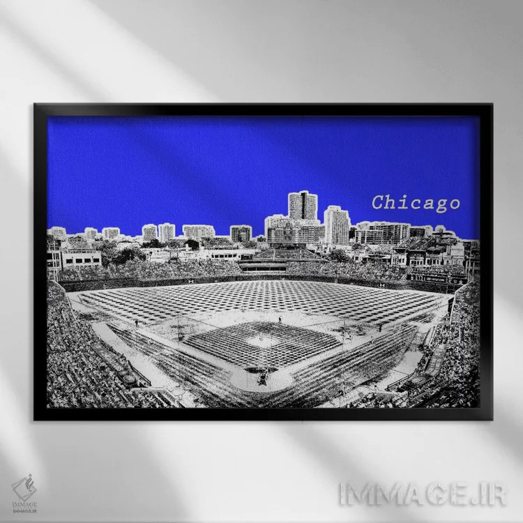 تابلو دکوراتیو محیط دوستانه شیکاگو اثر فایو بای فایو کالکتیو - نمای قابدار مشکی