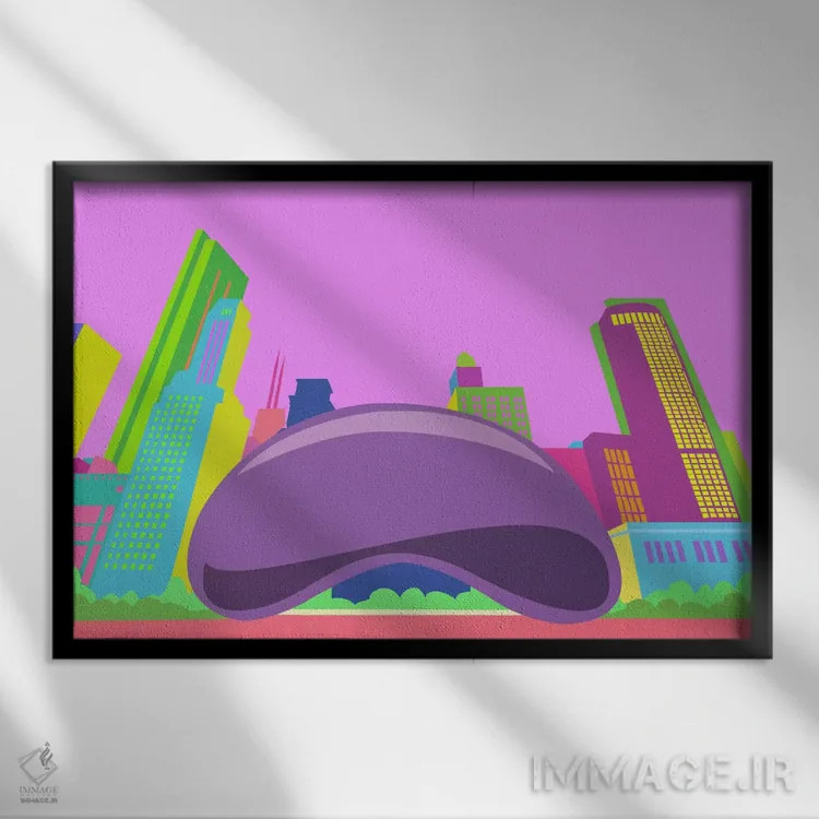 تابلو دکوراتیو پاپ آرت دانه لوبیا اثر فایو بای فایو کالکتیو - نمای قابدار مشکی