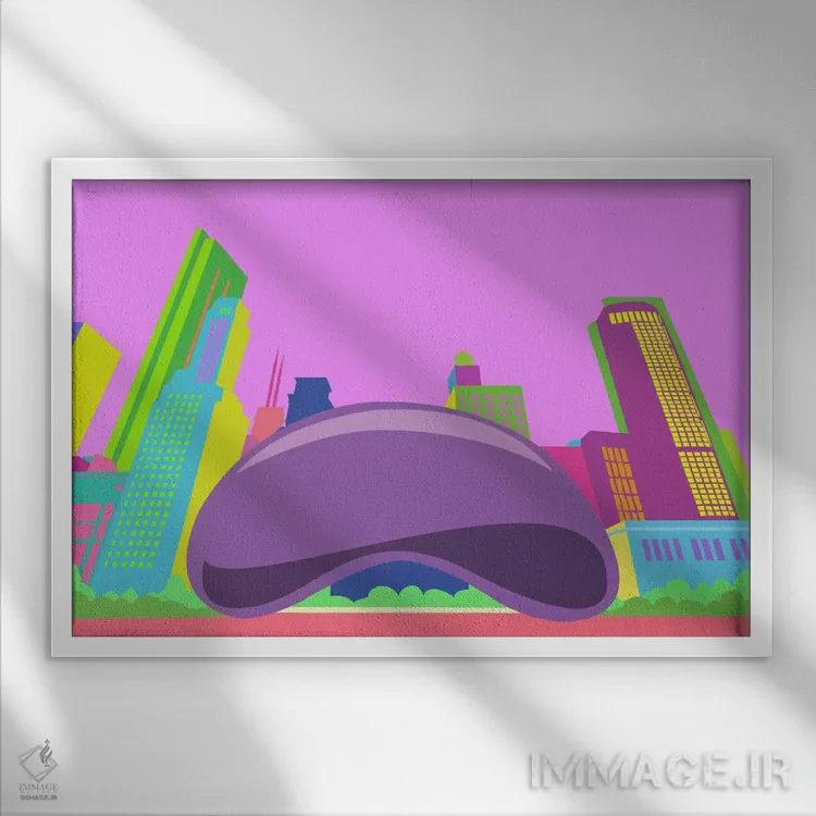 تابلو دکوراتیو پاپ آرت دانه لوبیا اثر فایو بای فایو کالکتیو - نمای قابدار سفید