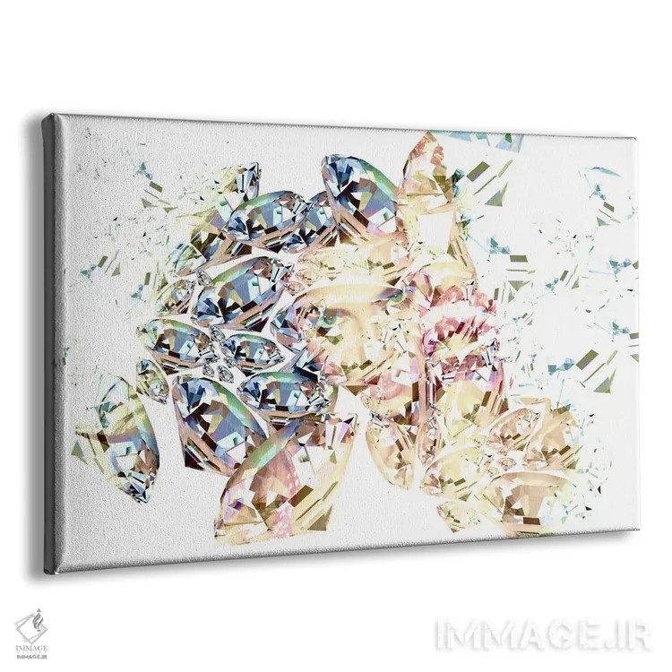 تابلو دکوراتیو دختر الماسی اثر فایو بای فایو کالکتیو - نمای پرسپکتیو محصول