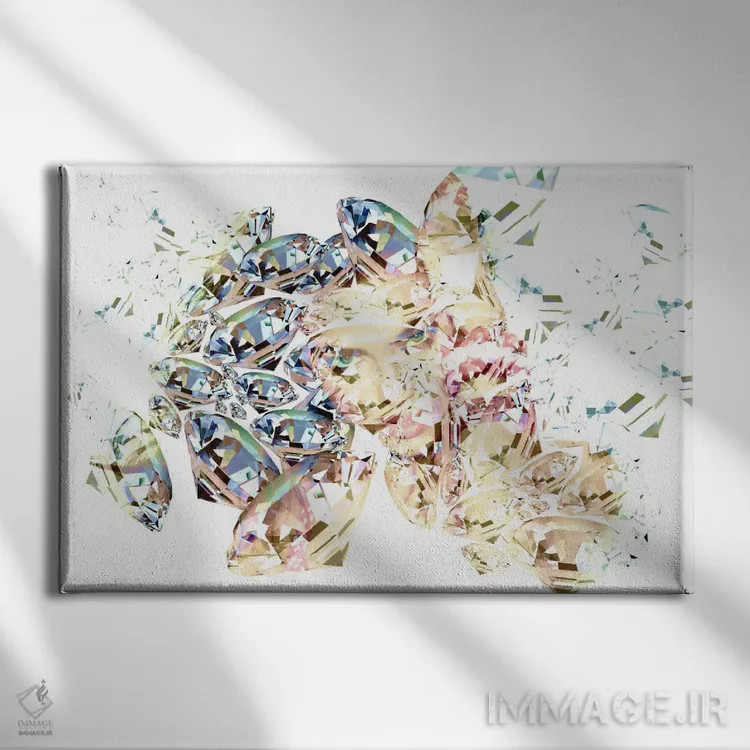 تابلو دکوراتیو دختر الماسی اثر فایو بای فایو کالکتیو - نمای روبهرو روی دیوار