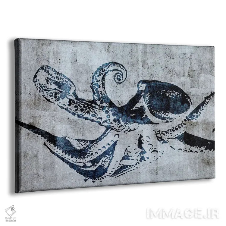 تابلو دکوراتیو هشت پا هنری استنسیل خیابانی اثر فایو بای فایو کالکتیو - نمای پرسپکتیو محصول