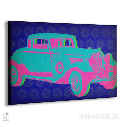 تابلو دکوراتیو پاپ آرت خودروی کلاسیک اثر فایو بای فایو کالکتیو - نمای پرسپکتیو محصول