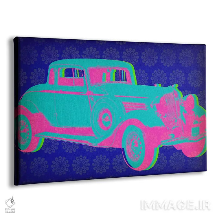 تابلو دکوراتیو پاپ آرت خودروی کلاسیک اثر فایو بای فایو کالکتیو - نمای پرسپکتیو محصول