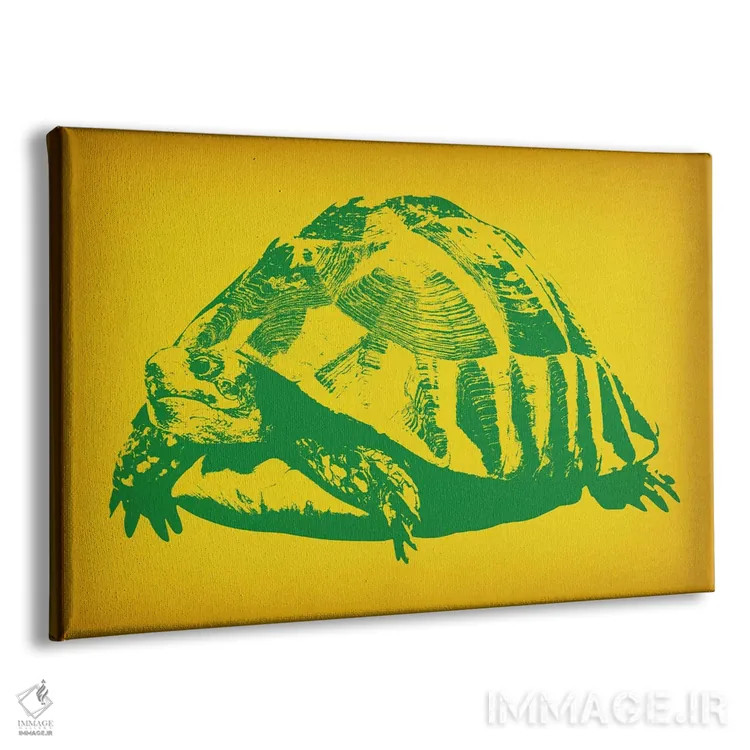 تابلو دکوراتیو پاپ آرت لاک پشت سبز اثر فایو بای فایو کالکتیو - نمای پرسپکتیو محصول