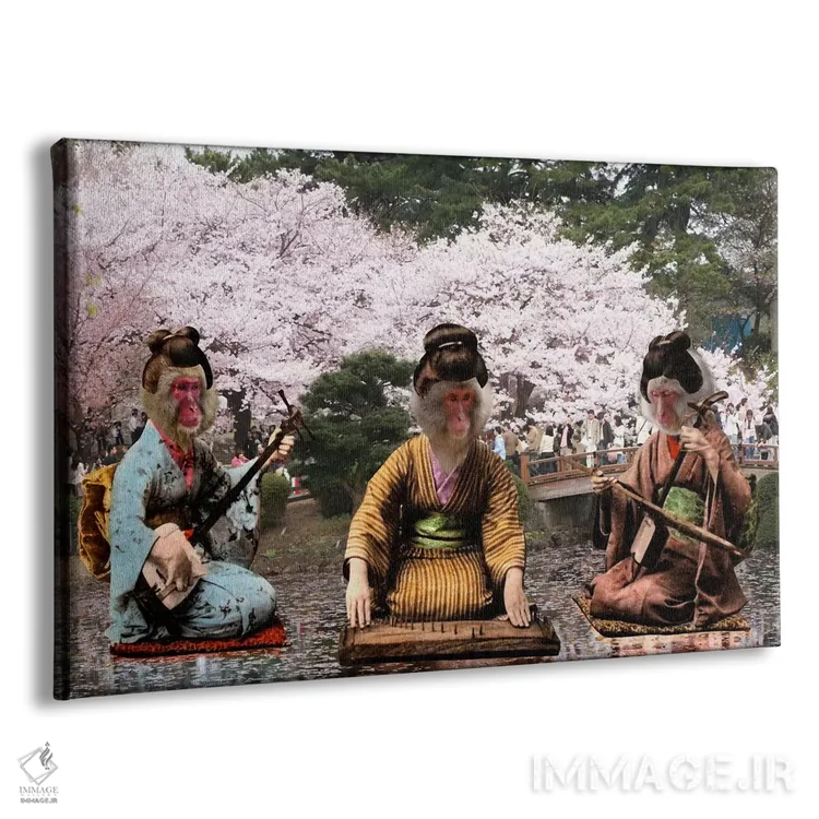 تابلو دکوراتیو آهنگ های بی کلام میمون اثر فایو بای فایو کالکتیو - نمای پرسپکتیو محصول