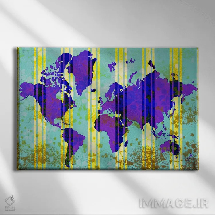 تابلو انتزاعی نقشه زمینی گلدار ۲ اثر فایو بای فایو کالکتیو - نمای روبهرو روی دیوار