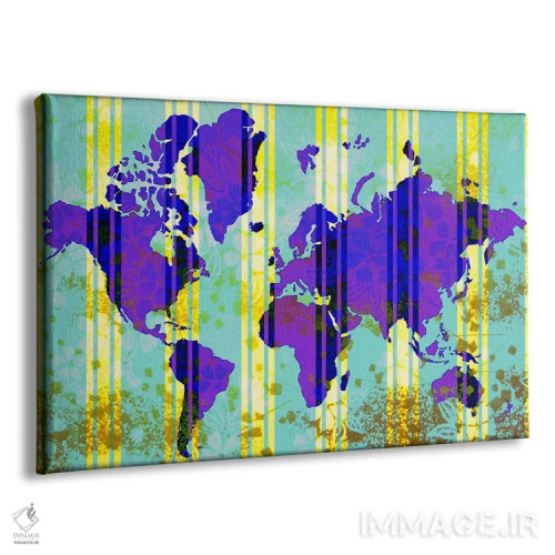 تابلو انتزاعی نقشه زمینی گلدار ۲ اثر فایو بای فایو کالکتیو - نمای پرسپکتیو محصول