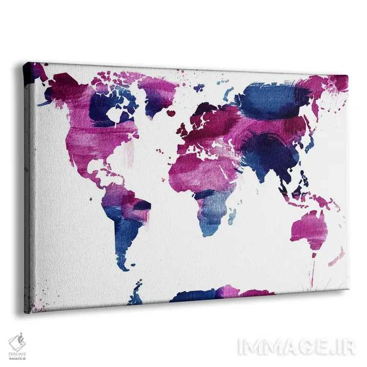 تابلو مینیمال جهان آبرنگی اثر فایو بای فایو کالکتیو - نمای پرسپکتیو محصول