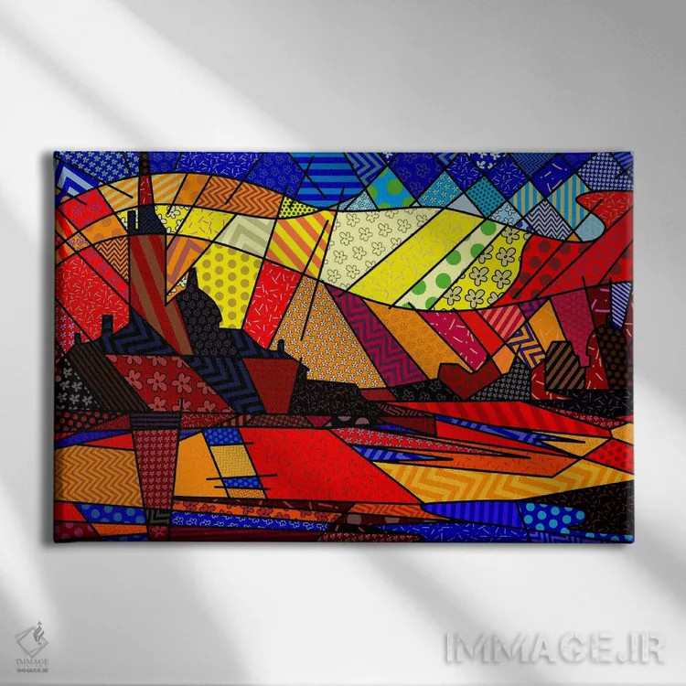 تابلو دکوراتیو ونیز در غروب آفتاب ۲ اثر فایو بای فایو کالکتیو - نمای روبهرو روی دیوار