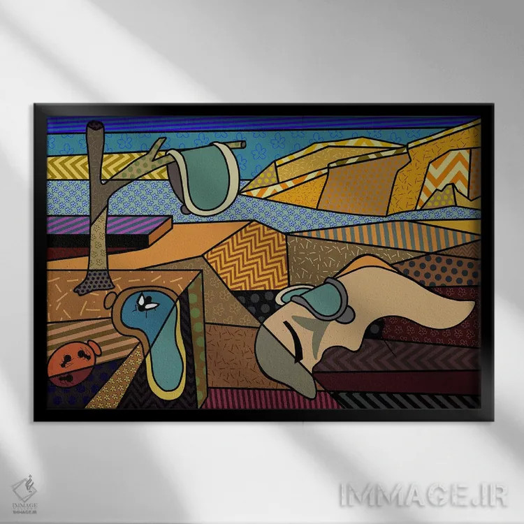 تابلو دکوراتیو پایداری حافظه ۲ اثر فایو بای فایو کالکتیو - نمای قابدار مشکی