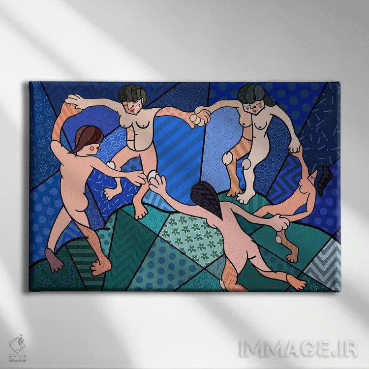 تابلو دکوراتیو رقص ۲ اثر فایو بای فایو کالکتیو - نمای روبهرو روی دیوار