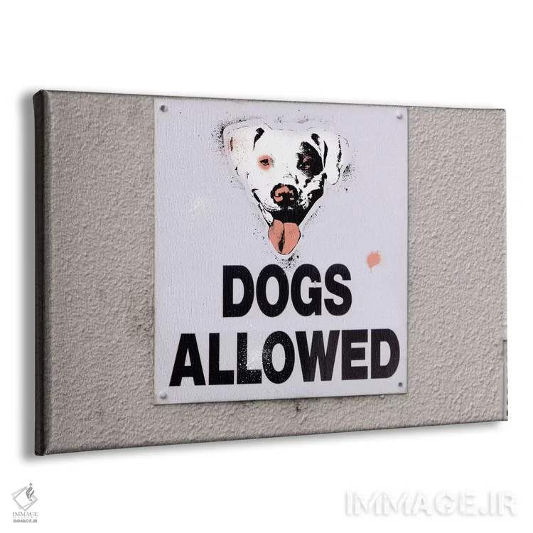 تابلو دکوراتیو ورود سگ ها مجاز است اثر فایو بای فایو کالکتیو - نمای پرسپکتیو محصول