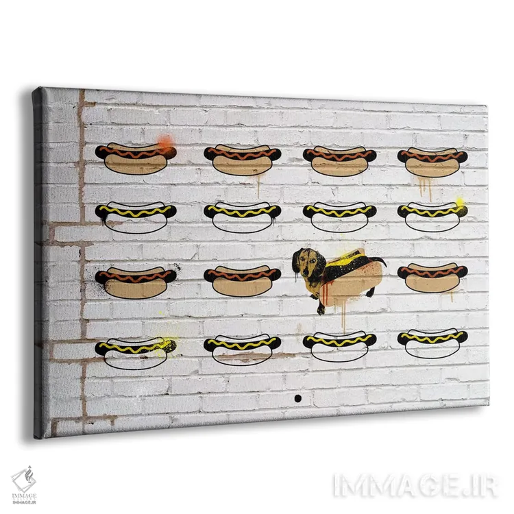 تابلو دکوراتیو هات داگ ها اثر فایو بای فایو کالکتیو - نمای پرسپکتیو محصول