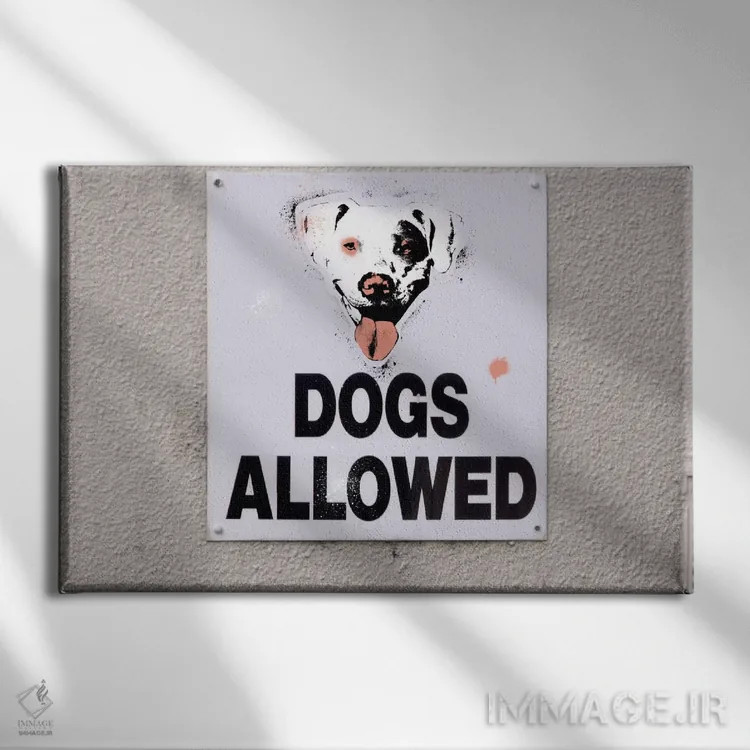 تابلو دکوراتیو ورود سگ ها مجاز است اثر فایو بای فایو کالکتیو - نمای روبهرو روی دیوار