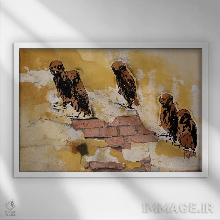 تابلو دکوراتیو تو کی هستی؟ اثر فایو بای فایو کالکتیو - نمای قابدار سفید