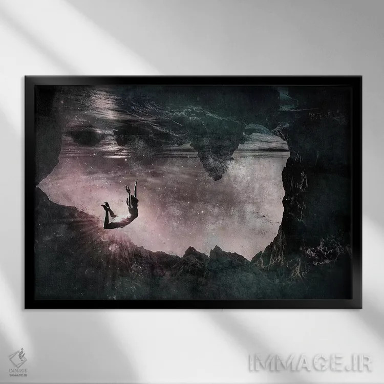 تابلو دکوراتیو ادای احترام اثر فایو بای فایو کالکتیو - نمای قابدار مشکی