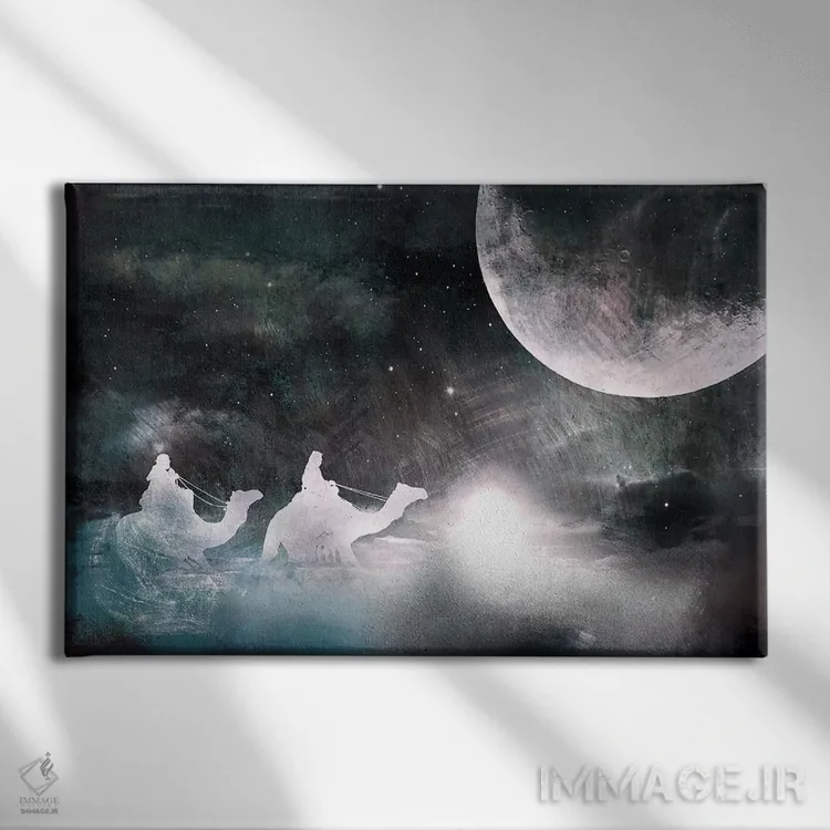 تابلو دکوراتیو شفق در میان شن ها اثر فایو بای فایو کالکتیو - نمای روبهرو روی دیوار