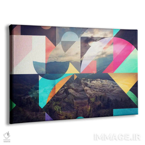 تابلو انتزاعی اشکال کوه پلکانی اثر فایو بای فایو کالکتیو - نمای پرسپکتیو محصول