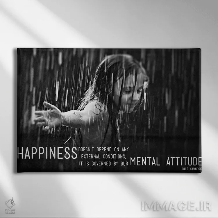 تابلو دکوراتیو خوشبختی به روایت کارنگی اثر فایو بای فایو کالکتیو - نمای روبهرو روی دیوار