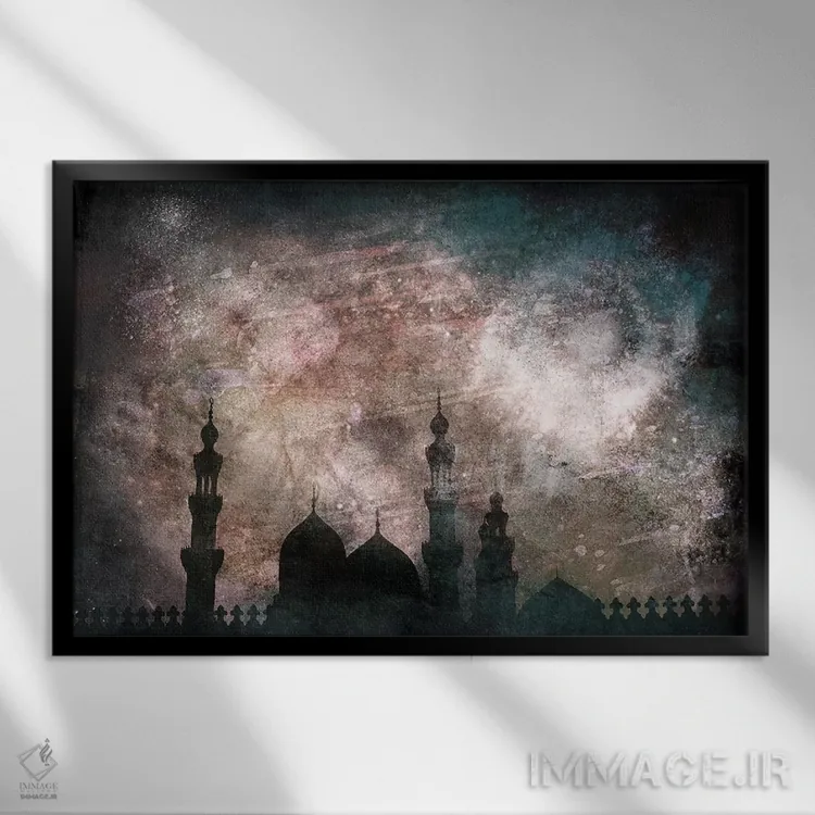 تابلو دکوراتیو ایمان اثر فایو بای فایو کالکتیو - نمای قابدار مشکی