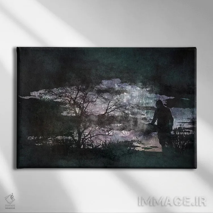 تابلو دکوراتیو روی تاریک اثر فایو بای فایو کالکتیو - نمای روبهرو روی دیوار