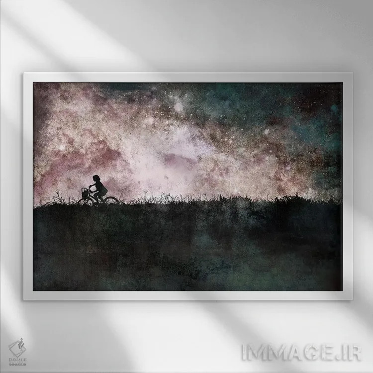 تابلو دکوراتیو نور ستارگان اثر فایو بای فایو کالکتیو - نمای قابدار سفید