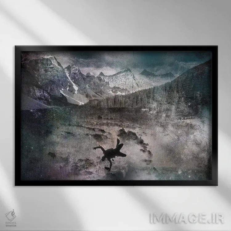 تابلو دکوراتیو به دل مغاک اثر فایو بای فایو کالکتیو - نمای قابدار مشکی