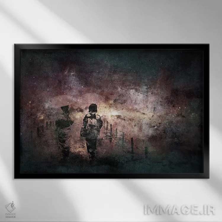 تابلو دکوراتیو در جستجوی خورشید اثر فایو بای فایو کالکتیو - نمای قابدار مشکی