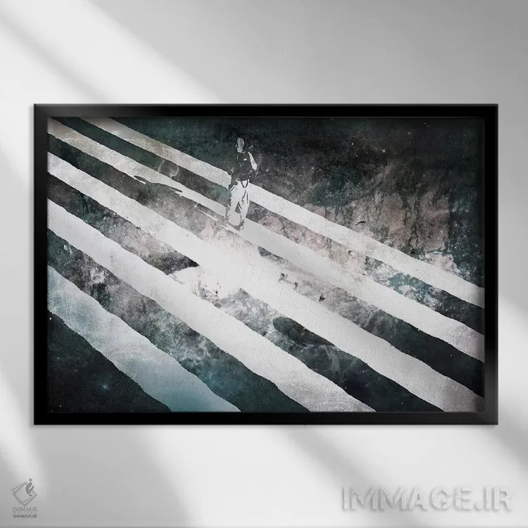 تابلو دکوراتیو سرگردان تنها اثر فایو بای فایو کالکتیو - نمای قابدار مشکی