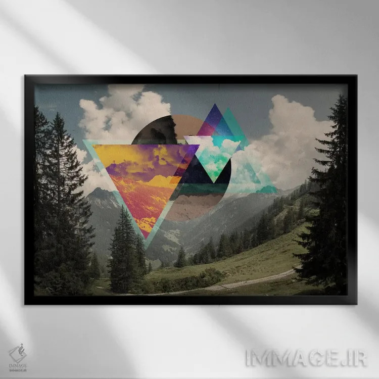 تابلو انتزاعی تسرکت آلپ جنوبی اثر فایو بای فایو کالکتیو - نمای قابدار مشکی