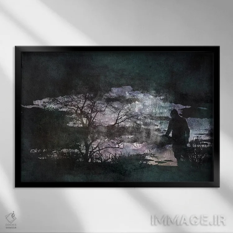 تابلو دکوراتیو روی تاریک اثر فایو بای فایو کالکتیو - نمای قابدار مشکی