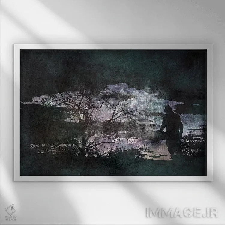 تابلو دکوراتیو روی تاریک اثر فایو بای فایو کالکتیو - نمای قابدار سفید