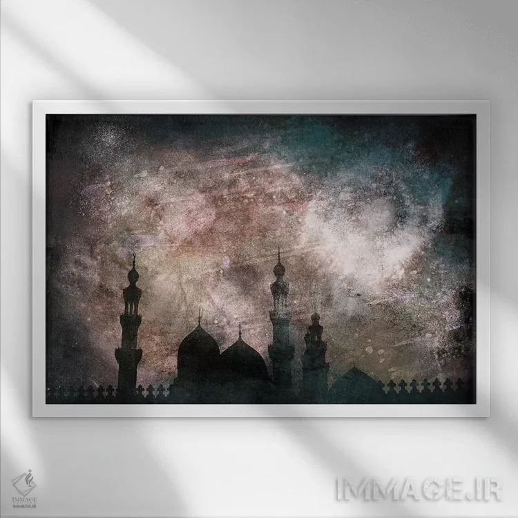 تابلو دکوراتیو ایمان اثر فایو بای فایو کالکتیو - نمای قابدار سفید
