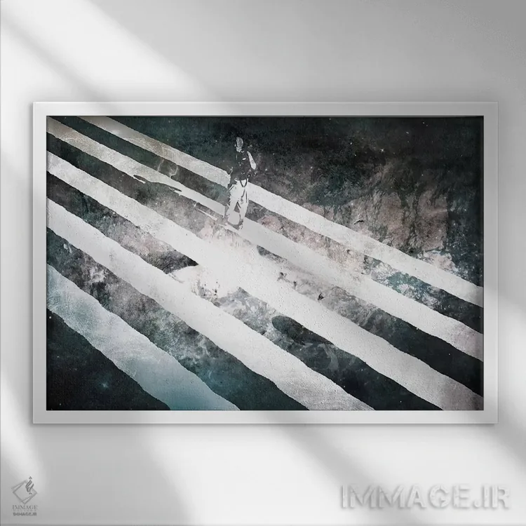 تابلو دکوراتیو سرگردان تنها اثر فایو بای فایو کالکتیو - نمای قابدار سفید