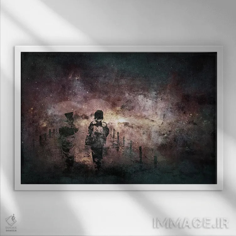 تابلو دکوراتیو در جستجوی خورشید اثر فایو بای فایو کالکتیو - نمای قابدار سفید